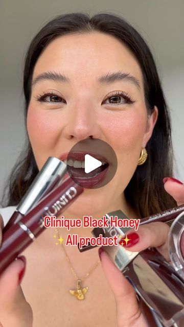 Mexicanbutjapanese on Instagram: "I love @clinique black honey 🍯" Clinique Black Honey Mascara, Clinique Black Honey Blush, Clinique Black Honey Makeup Look, Clinic Black Honey Lipstick, Black Honey Makeup Look, Black Honey Clinique, Clinique Black Honey, Clinique Lipstick, Fav Products