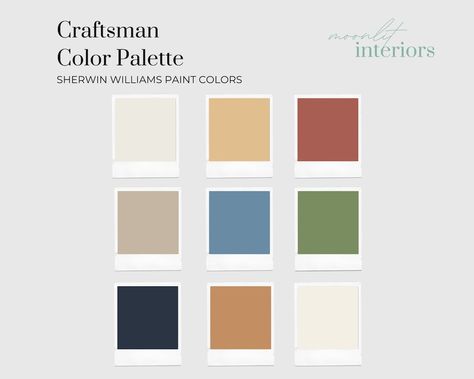 This Guides & How Tos item by MoonlitInteriors has 21 favorites from Etsy shoppers. Ships from United States. Listed on Aug 31, 2024 Craftsman Interior Paint Colors, Craftsman Paint Colors, Craftsman Color Palette, Home Paint Color Palette, Color Palette Home, Craftsman Interior Design, Craftsman Colors, Interior Paint Palettes, Craftsman Interiors