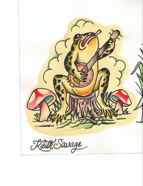 Traditional flash frog tattoo Traditional Frog Tattoo Flash, Traditional Frog Tattoo, Frog Tattoo Design, Frog Tattoo, Frog Sitting, Frog Tattoos, Baseball Stuff, Traditional Flash, E Tattoo