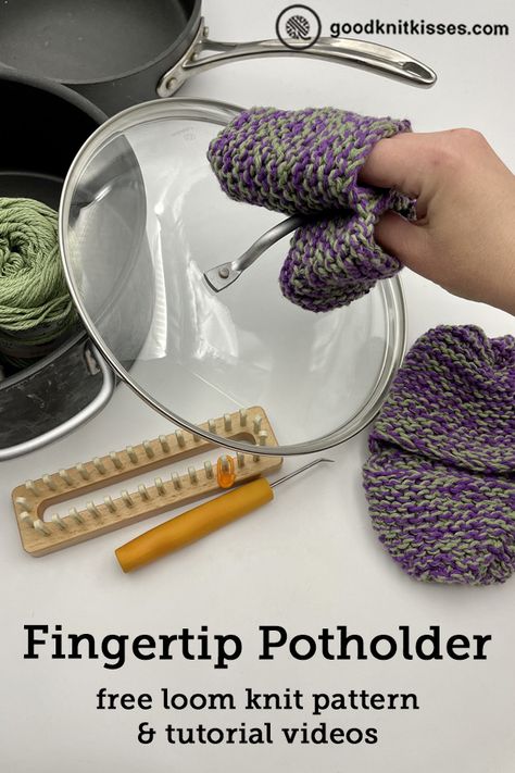 Loom Knitting Pot Holders, Loom Knit Pot Holders, Oven Mitt Pattern, Loom Knitting Patterns Free, Loom Potholders, Loom Knitting For Beginners, Knit Loom, Round Loom Knitting, Crochet Washcloths