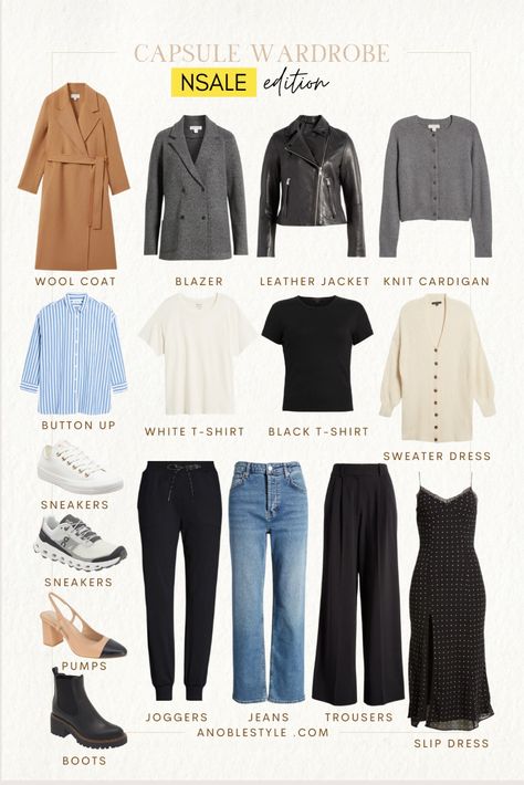 Guide to Building a Capsule Wardrobe for 2024: NSALE Edition - A Noble Style Building A Capsule Wardrobe, Capsule Wardrobe Women, Timeless Basics, Minimalist Capsule Wardrobe, Dress Joggers, Neutral Minimalist, Effortlessly Chic Outfits, Nordstrom Anniversary Sale, Minimalist Wardrobe