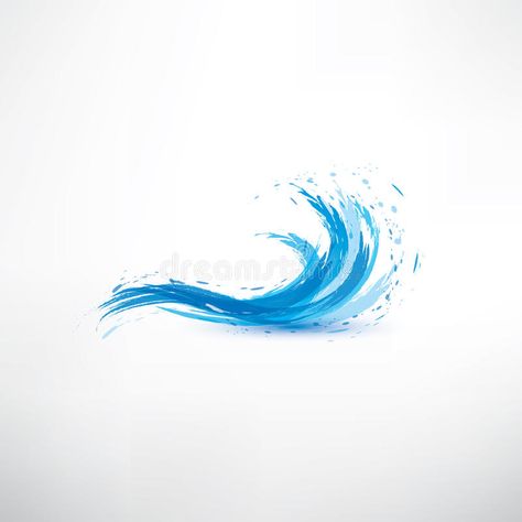 Blue water wave royalty free illustration Blue Wave Tattoo, Water Tattoos, Ocean Wave Tattoo, Waves Symbol, Wave Tattoo Design, Water Symbol, Wave Abstract, Water Tattoo, Palm Tattoos