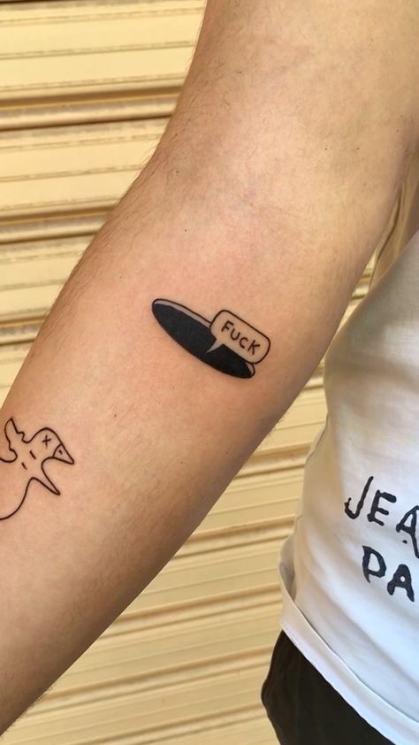 Linework Tattoos Men, Funny Tattoos For Men Hilarious, Tattoo Ideas For Men Small Simple, Funny Small Tattoos For Guys, Best Tattoos For Men Ideas Unique, High Life Tattoo, The Boys Tattoo, Flipping Off Tattoo, Mens Tattoo Designs Drawing