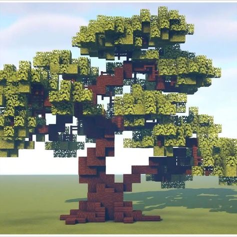 Do you want a bonsai tree in your Minecraft world that goes all over your house and other buildings? Then this Large Custom Bonsai in Minecraft is for you! It features a very dark-colored trunk and bright green leaves with a large span of the area, so you'll expect a massive shade! Check it out now! Credits to: MegRae Minecraft Lantern, Minecraft Town Ideas, Minecraft Tree, Minecraft Town, Minecraft House Ideas, Ideas Notes, Minecraft World, Bangunan Minecraft, Fantasy Tree