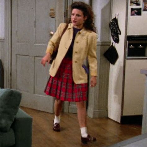 #seinfeld #kramer #jerryseinfeld #elainbenes #elaine #georgecostanza #90s #sitcom #seinfeldicon #icon Elaine Benes Costume, Elaine Seinfeld Outfits, Elaine Benes Outfits, Elaine Seinfeld, Seinfeld Elaine, Seinfeld Kramer, Elaine Benes, Fit Board, Female Icons