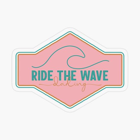 Pastel Scandinavian, Surfer Stickers, Vintage Badge, Ride The Wave, Scandinavian Decor, The Wave, Transparent Stickers, Shop Decoration, Cute Stickers