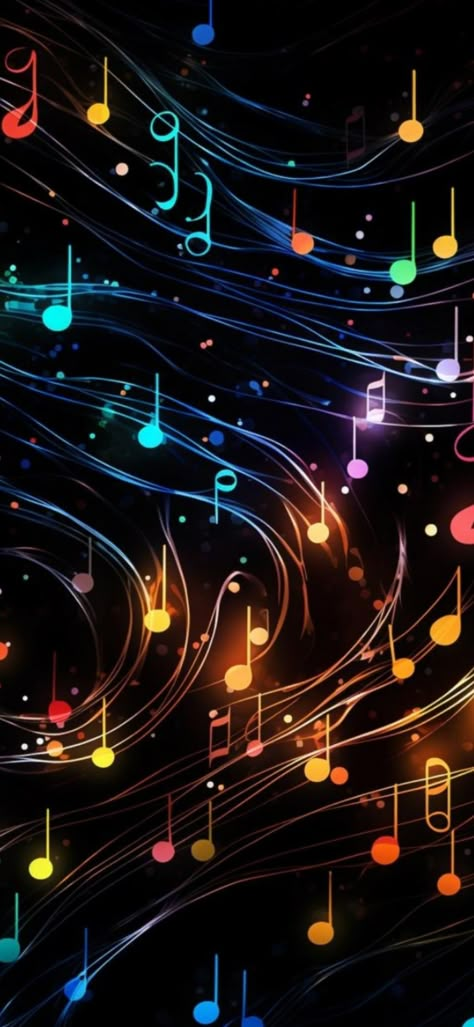 Colorful Music Aesthetic, Music Aesthetic Colorful, Bright Music Aesthetic, Music Notes Wallpaper Backgrounds, Rainbow Wallpapers, Music Notes Background, Musical Background, Rainbow Music, Meaningful Tattoo Quotes