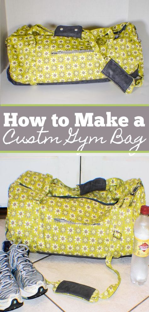 Learn to make your own custom gym bag following this step-by-step tutorial.  This bag is the perfect gym bag to begin that work out routine that have resolved to do in the New Year.  Nothing makes it easier than a bag that is perfectly you.  Choose your own fabrics for this terrific bag and make working out that much better.  This bag has a zipper pocket and 2 slip pockets to store your stuff.  There is also a shoulder strap and two hand straps to carry this bag any way you like. #sewingtutorial Gym Bag Diy, Diy Duffle Bag, Duffle Bag Patterns, Diy Gym, Choosing Fabric, Simple Sewing, Bag Pattern Free, Sewing Instructions, Bag Sewing