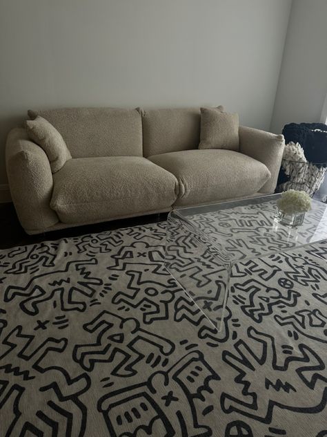 Keith Haring Ruggable Rug, Modern, Contemporary Living Room Keith Haring Rug, Modern Contemporary Living, Room Pics, Modern Contemporary Living Room, Ruggable Rug, Rug Modern, Block Party, Keith Haring, Contemporary Living Room