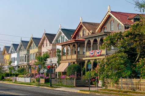 This picturesque city is on the registry of National Historic Landmarks as the nation's oldest seashore resort, hosting vacationers from Philadelphia in the mid-1700s. Description from amsvans.com. I searched for this on bing.com/images New Jersey Beaches, Ocean Grove, Travel America, Garden State, Victorian Mansions, Hidden Beauty, Beautiful Houses, Seaside Resort, Jersey Girl