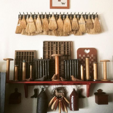 Whisk Broom, Estate Sale Finds, Brooms, Primitive Decorating, Knife Block, Modern Rustic, And Now, Then And Now, Shelves