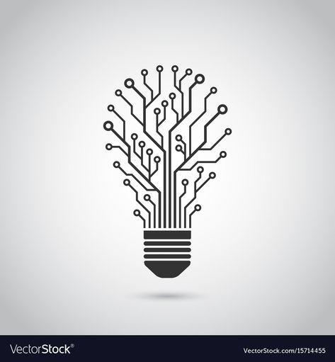 Electric Pattern, Tech Tattoo, Cyberpunk Tattoo, Black And White Silhouette, Light Bulb Icon, Circuit Board Design, Logo Design Set, Printed Circuit, Tech Art