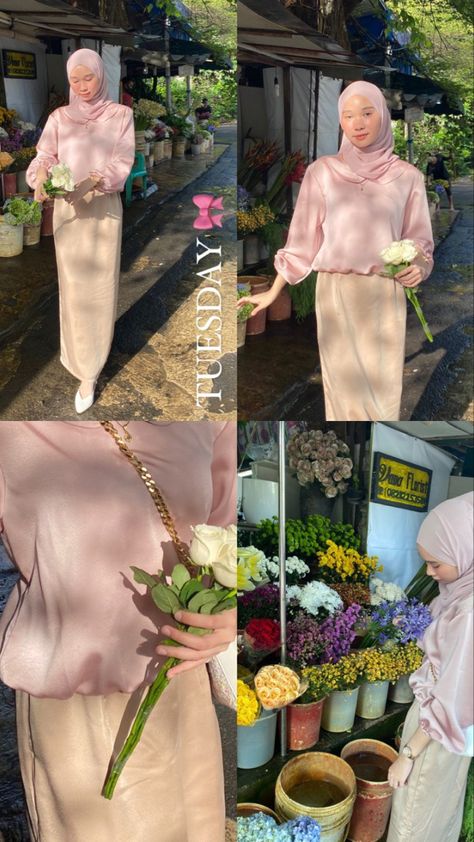 Skirt Outfit Hijab, Flower Skirt Outfit, Skirt Outfits Hijab, Dress Gamis, Hijab Ootd, Flower Skirt, Muslimah Fashion Outfits, Hijabi Outfits, Outfit Hijab