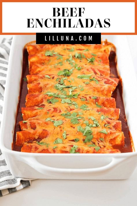 Beef enchiladas are a family favorite dinner. This Mexican dish is delicious and on the table in only 30 minutes! #shreddedbeefenchiladas #beefenchiladas #enchiladas #enchiladarecipe #beef Enchiladas Chicken, Mexican Dish, Chicken Enchilada Casserole, Favorite Dinner, Country Cook, Beef Enchiladas, Mexican Foods, Tex Mex Recipes, Enchilada Recipes