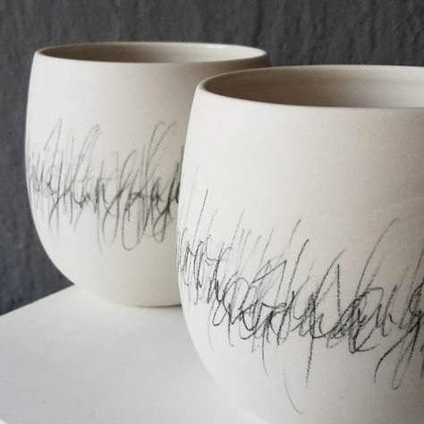 Nana König Design on Instagram: “POETRY CUPS #handmade #porcelain #handwriting #ceramics #ceramicdesign #ceramicart #handcrafted #poetry #calligraphy #cup #pottery…” Poetry Calligraphy, Ceramic Pencil, Cup Pottery, Instagram Poetry, Ceramic Sculpture Figurative, Glaze Combos, Ceramics Inspiration, Handmade Porcelain, Cute Clay