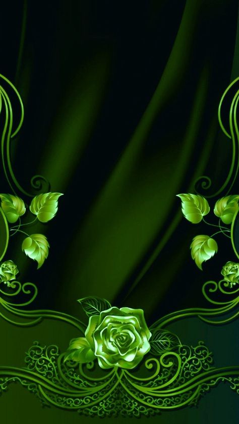 Wallpaper... By Artist Unknown... Phone Wallpaper Green, Art With Green, Arte Glitter, Idee Cricut, Rose Flower Wallpaper, Iphone Wallpaper Sky, Beautiful Wallpaper For Phone, Valentines Wallpaper, Wallpaper Nature Flowers