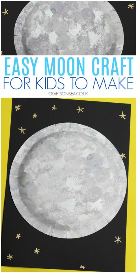 This easy moon craft is so easy to make and easy to prepare too! Read our tips on how to adapt this simple space craft for toddlers, preschool, reception or older kids. Outer Space Crafts, Moon Craft, Space Theme Preschool, Moon Unit, Moon Activities, Space Lessons, Space Preschool, Space Crafts For Kids, Child Activities