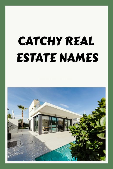 Catchy Real Estate Names Realtor Name Ideas, Real Estate Business Names, Real Estate Company Names, Catchy Names, Office Names, Instagram Names, Blue Door, Real Estate Business, Real Estate Companies