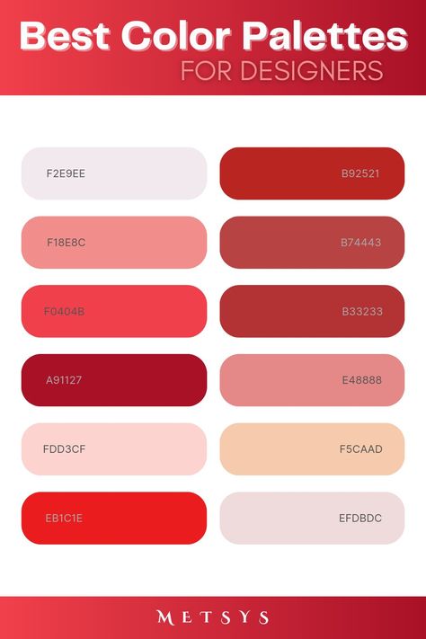 Red And White Moodboard, Canva Color Palette Codes Red, Red Pastel Color Palette, Red Pallet Color, Red Pallet, Red Color Pallets, Best Color Palettes, Pantone Red, Red Palette