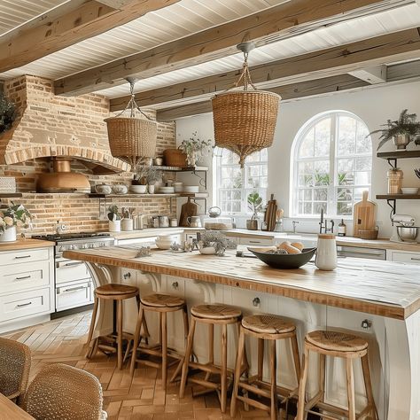 Southern Living-Inspired Cottagecore [Kitchen Concept] Cottagecore Kitchen Aesthetic, Cottagecore House Interior, Southern Living Kitchen, Cottagecore Living Room, Soft Color Palette, Cottagecore House, Kitchen Concept, Cottagecore Living, Cottagecore Kitchen