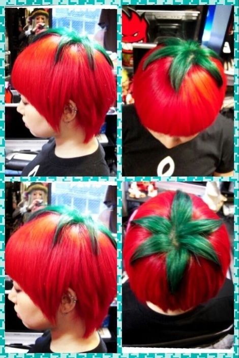 You'll Never Forget Japan's Tomato Hairdo Tomato Hairstyle, Trendy We Fryzurach, Art Kawaii, Japanese Hairstyle, Crazy Hair Days, Bad Hair Day, Crazy Hair, Love Hair, Bad Hair