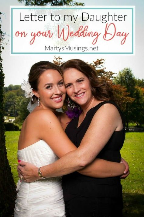 This precious letter from a mother to daughter on her wedding day is filled with memories and photos through the years, ideas for the perfect wedding! Daughter On Her Wedding Day, Letter To Daughter, Mother Daughter Wedding, Letters To The Bride, Bride Speech, Daughter Wedding Gifts, Mother To Daughter, Letter To My Daughter, Happy Wedding Day