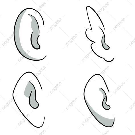 Anime Ear Reference, Anime Ears, Character Appearance, Ear Picture, Anatomy Studies, Artist Reference, Cartoon Ears, Pencil Drawings For Beginners, Japanese Characters