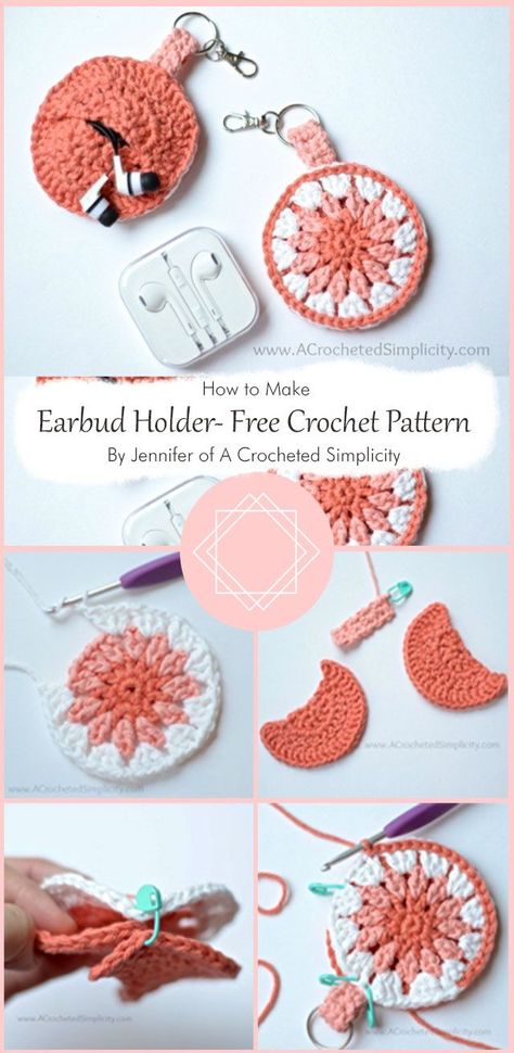 This earbud holder is a simple stylish way to keep your earbuds. It’s quick and easy to make and makes a great gift. Crochet Craft Fair, Earphone Pouch, Earbud Holder, Quick Crochet, Crochet Gifts, Crochet For Beginners, Crochet Crafts, Crochet Ideas, Knitting Yarn