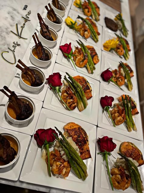 Husband Appreciation Dinner, Wedding Dinner Plate Food, Plated Wedding Food, Wedding Food Plated Dinner, Wedding Dinner Ideas Food Plated, Wedding Dinner Ideas Food Receptions, Wedding Plated Dinner Ideas, Wedding Food Black People, Wedding Foods Main Course