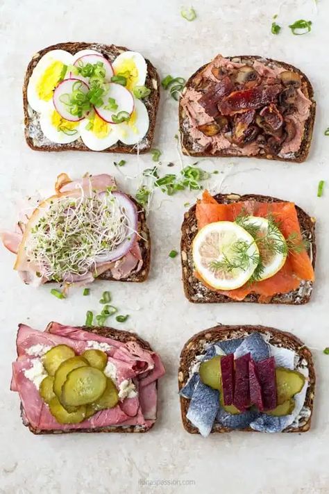 Danish Smorrebrod, Open Faced Sandwiches, Rolled Roast Beef, Hot Beef, Rolled Roast, Liver Pate, Sliced Roast Beef, Open Faced Sandwich, Fish Fillets