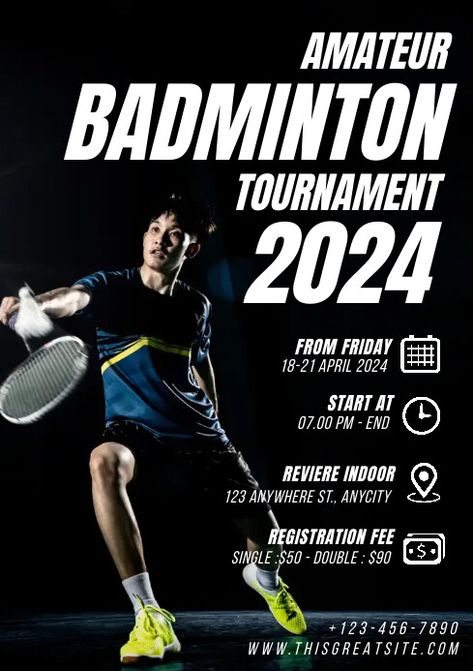 Sports Advertising Poster, Badminton Tournament Poster Design, Badminton Tournament Poster, Badminton Poster Design, Poster Badminton, Badminton Poster, Badminton Design, Badminton Tournament, Sports Advertising