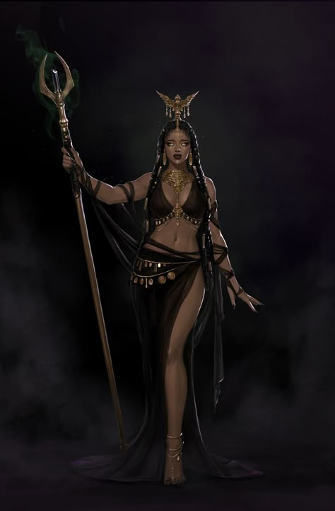 ArtStation - personal work, heesoo Lee Female Character Concept Art, Comic Outfits, Gods Angels, Egypt Concept Art, Female Comic Characters, Goddess Outfit, Costume Carnaval, Mythological Characters, Fantasy Demon