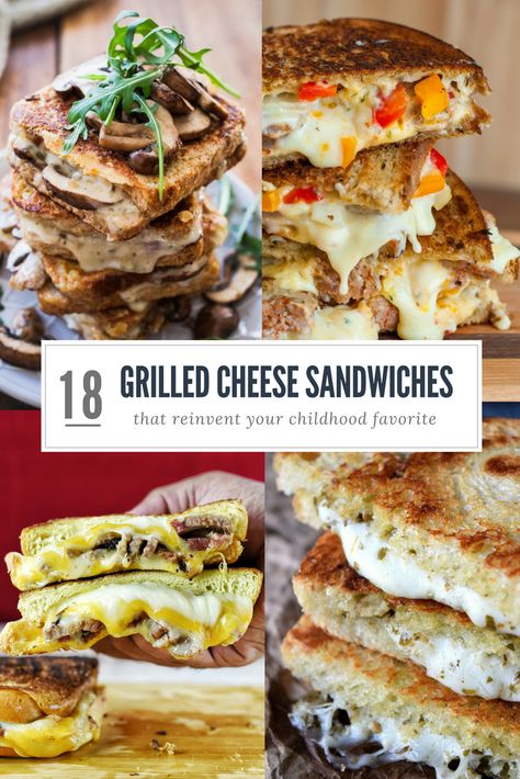 Here are 18 "out of the box" grilled cheese recipe ideas that I've found and I wanted to share them with you all for a little inspiration. Each recipe should give you a completely different spin on the grilled cheese sandwich. #grilledcheese #sandwiches #sandwich #grilledcheesesandwich Healthy Grilled Cheese, Grilled Cheese Recipes Gourmet, Gourmet Toast, Container Recipes, Toasted Sandwich Recipes, Grilled Sandwich Recipe, Munchies Recipes, Fancy Grilled Cheese, Toasted Sandwiches