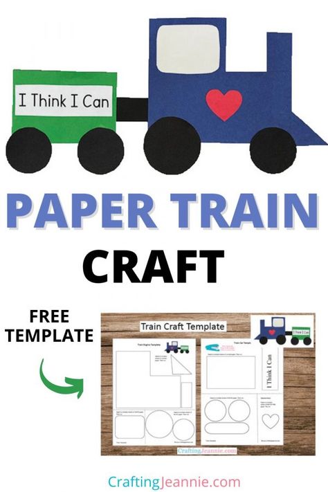 Train Craft for Preschoolers Shape Train Craft, Train Craft Ideas, Train Engine Template Free Printable, Train Projects For Preschool, The Little Engine That Could Activities, The Little Engine That Could, Train Crafts For Toddlers, Train Template Free Printable, Train Crafts For Kids