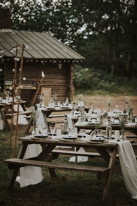 Beautiful Zero-Waste Eco-Friendly & Relaxed Dunbar Wedding Picnic Bench Decor, Outdoor Wedding Picnic Tables, Rustic Wedding Picnic Table Decor, Wedding With Picnic Tables, Outdoor Wedding Seating Ideas Reception, Picnic Bench Wedding Tables, Picnic Tables For Wedding, Picnic Table Decor Wedding, Picnic Table Decor Ideas