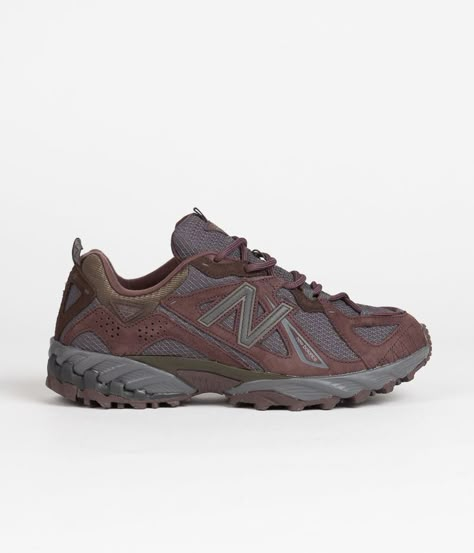 Brown New Balance, New Balance 610, New Balance Brown, Trail Runners, Dad Shoes, Black Baseball Cap, Ankle Support, Brown Sneakers, Aesthetic Shoes