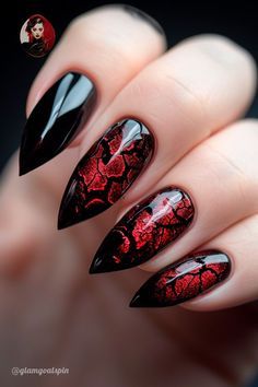 Dark Romance Nails, Dark Valentines Day Nails, Gothic Valentines Nails, Gothic Valentines Day, Aztec Nails, Sharp Claws, Boho Nails, Gothic Elegance, Valentines Day Nails