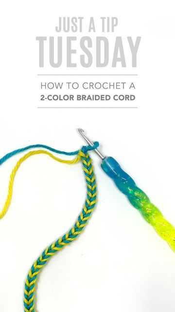 How To Crochet With 2 Strands Of Yarn, Crochet With Two Strands Of Yarn, Cordon Crochet, Crochet Twist, 30 Weeks, Almost 30, Crochet Cord, Crochet Motif Patterns, Crochet Tips