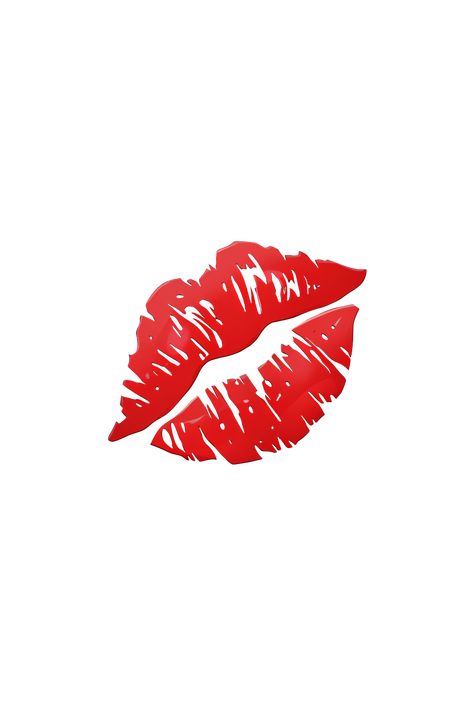 The 💋 Kiss Mark emoji appears as a bright red, full pair of lips with a slight curve to the right. The lips are slightly parted, as if in the middle of a kiss, and there is a small, white highlight on the top lip to give the appearance of shine. The overall shape of the emoji is round, with no visible outline or border. Muah Kiss Emoji, Kiss Drawings Outline, Kiss Emoji Iphone, Kiss Emoji Drawing, Kiss Mark Png, Kiss Mark Drawing, Phone Emoji Png, I Phone Emoji Stickers, Kiss Outline