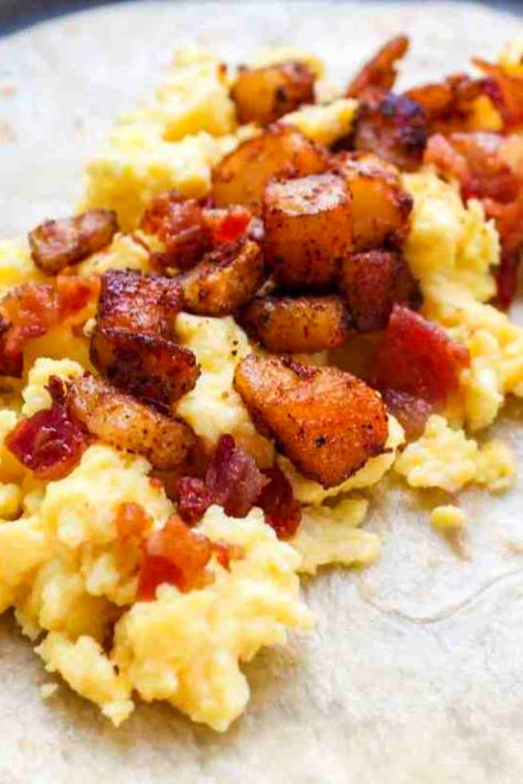 Potato Egg And Cheese Tacos, Breakfast Tacos Potato And Egg, Bacon And Egg Breakfast Tacos, Potato And Egg Breakfast Taco, Bacon Breakfast Tacos, Breakfast Potato Tacos, Potato And Egg Tacos, Potato With Egg Recipes, Eggs Bacon Potatoes Breakfast