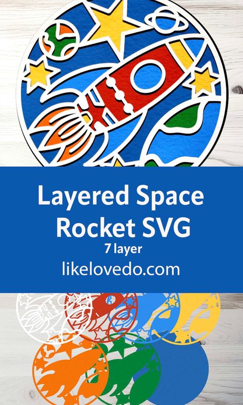 Layered Space Rocket SVG - Like Love Do Planet Cricut, Cricut Design Space Fonts, Rocket Silhouette, Rocket Papercraft, Rocket Svg Free, Download Fonts To Cricut Design Space, Circus Signs, I Need Space, Space Rocket