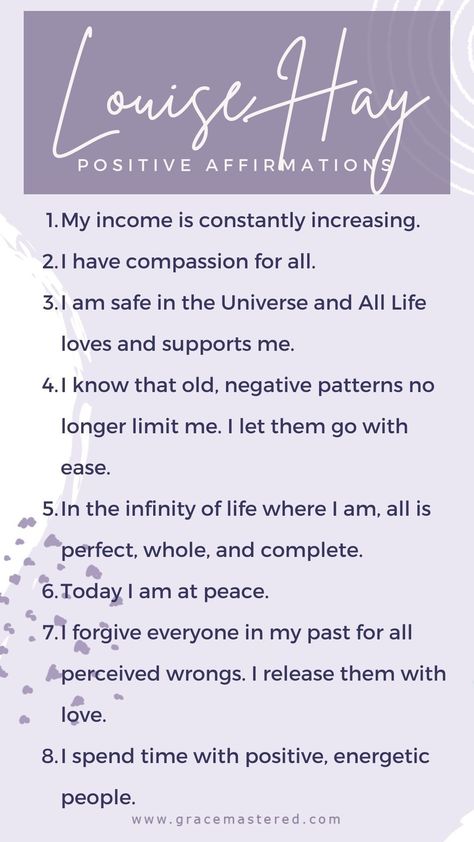 Louise Hay Affirmations Relationships, Louise Hay Affirmations Healing, 1111 Affirmations, I Am Beautiful Affirmations, Louis Hay Affirmations, Louise Hay Quotes, Beautiful Affirmations, Energetic People, Louise Hay Affirmations