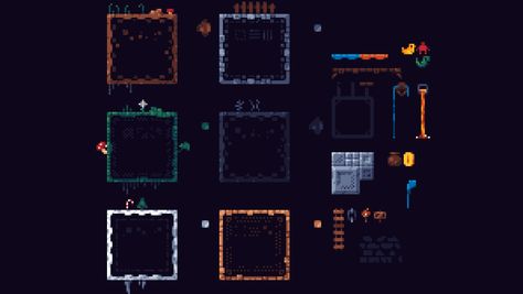 Pixel Art Tileset 16x16, Pixel Art Tileset, Platformer Tileset, Pixel Assets, Pixel Art Game Assets, 2d Platformer Tileset, Dungeon Tileset Pixel Art, Geometry Dash, Game Level Design