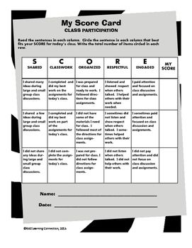 Rubrics and Assessment: Student Class Participation | TpT Participation Rubric, Work Engagement, Elementary Stem, Class Participation, Classroom Assessment, Counseling Tools, Organizational Skills, Teacher Favorites, Writing Rubric