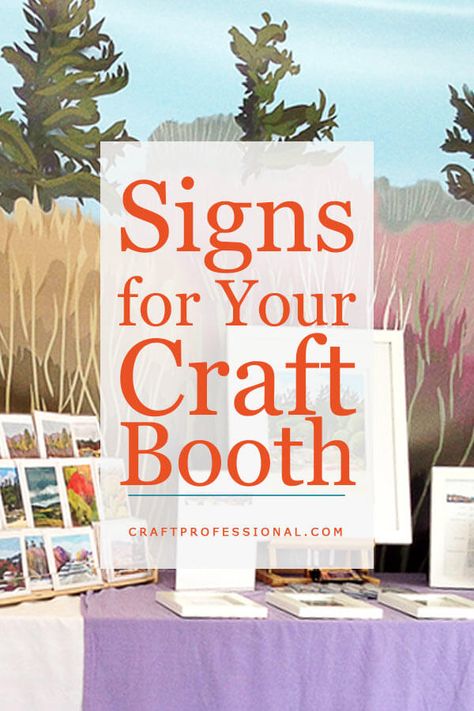 10 gorgeous craft booth signs. Great inspiration for creating signs for craft displays. Signs For Jewelry Booth, Craft Table Signs Display Ideas, Craft Booth Display Ideas Diy, Craft Show Booth Signs, Booth Signs Vendor Diy, Diy Vendor Sign Booth Ideas, Vendor Booth Chalkboard Sign, Sign For Craft Fair Booth, Craft Market Signage Ideas