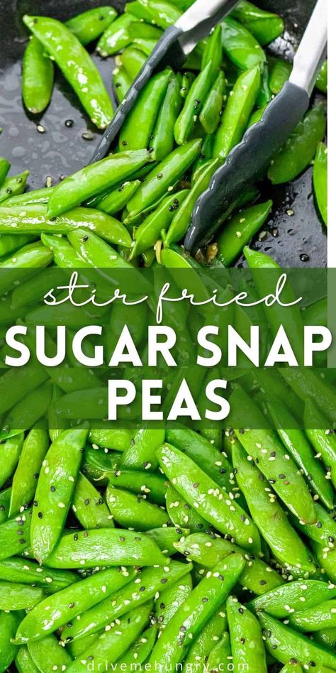 Try these easy stir fried sugar snap peas flavored with sesame seeds, toasted sesame oil, garlic, and soy sauce! It's an easy recipe for crunchy sugar snap peas ready in 10 minutes! #sugarsnappeas #snappeas #asianrecipe #stirfry #drivemehungry | drivemehungry.com Stir Fry Snap Peas, Snap Peas Recipe Stir Fry, Sugar Snap Pea Recipe, Peas Recipes, Snap Peas Recipe, Sugar Snap Pea, Toasted Sesame Oil, Snap Pea, Healthy Vegetable Recipes