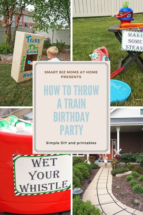 How to throw a train birthday party, boy birthday.  #trains, #train, #birthdayparty, #boy, #birthday, #party Train 3rd Birthday, Train Birthday Theme, Thomas Party, Birthday Party Boy, Train Birthday Party, Trains Birthday Party, Toddler Parties, Train Theme, Kid Party Ideas