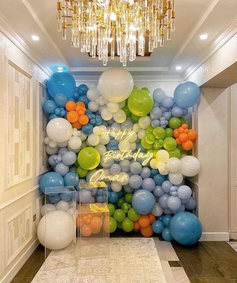 Cake Balloons, Party Balloons Diy, Balloons Galore, Simple Birthday Decorations, Diy Balloon Decorations, Balloon Arrangements, Birthday Party Theme Decorations, Birthday Balloon Decorations, Balloon Backdrop