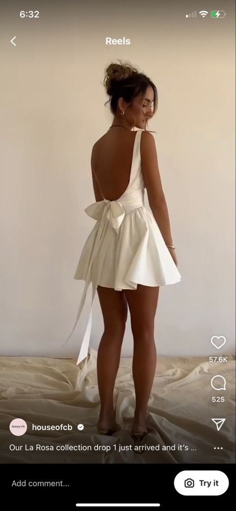 Short Wedding Rehearsal Dress, Short White Backless Dress, Short Fancy White Dress, A Line Reception Dress, Gala Mini Dress, Bow Reception Dress, Reception Dress Wedding Short, Bride Dance Dress, Silk Wedding Reception Dress