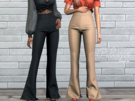 Heyyyy! Enjoy this new flare high waisted pants! Found in TSR Category 'Sims 4 Female Everyday' Thumbnail Overlay, Sims 4 Cc Clothes, Sims 4 Men Clothing, Die Sims 4, Sims 4 Body Mods, Free Sims, Sims 4 Dresses, Sims 4 Mm, The Sims 4 Download